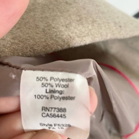 J. Crew Tan Beige wool blend City Coat mid length 4 - Picture 4 of 7